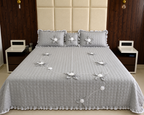 3D Floral Quilted Bedspread Set