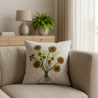 Wildflower Bouquet Embroidered Cushion Cover