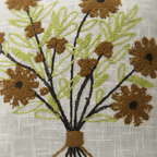 Wildflower Bouquet Embroidered Cushion Cover