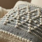 Grey Diamond Bobble Cushion Cover