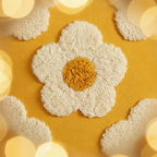Mustard Daisy Tufted Cushion Cover