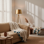 Ivory Tufted Throw