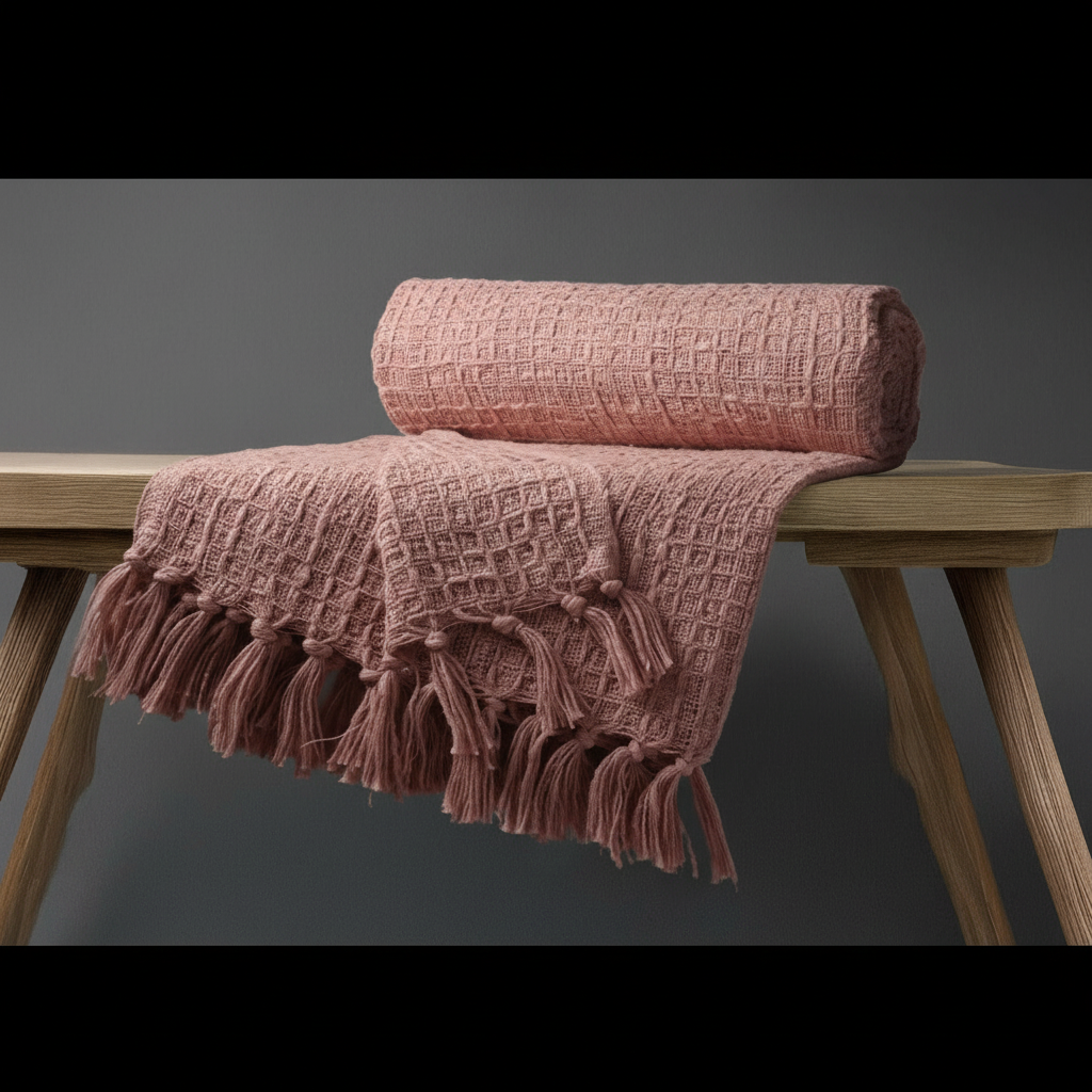 Rose Waffle Throw
