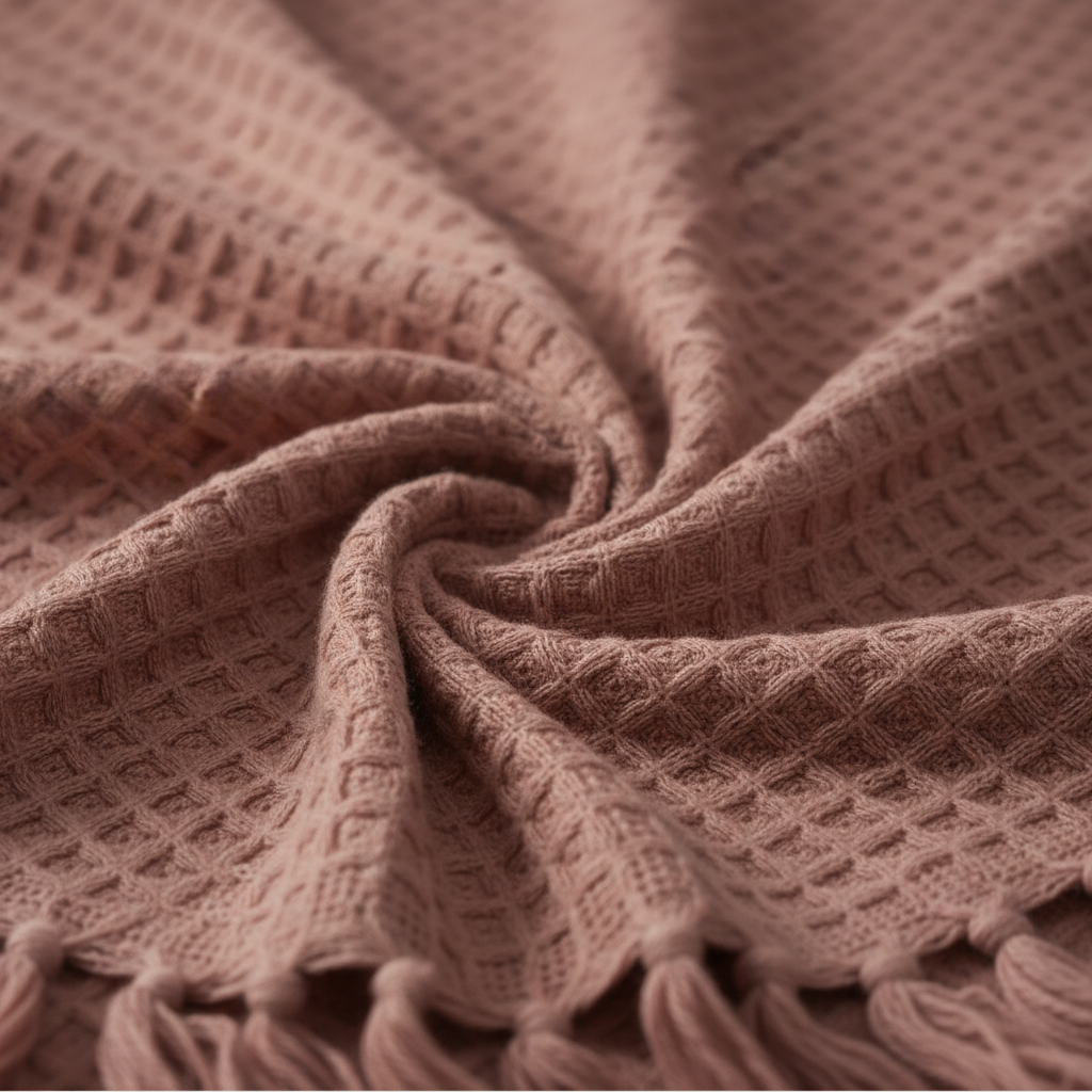 Rose Waffle Throw