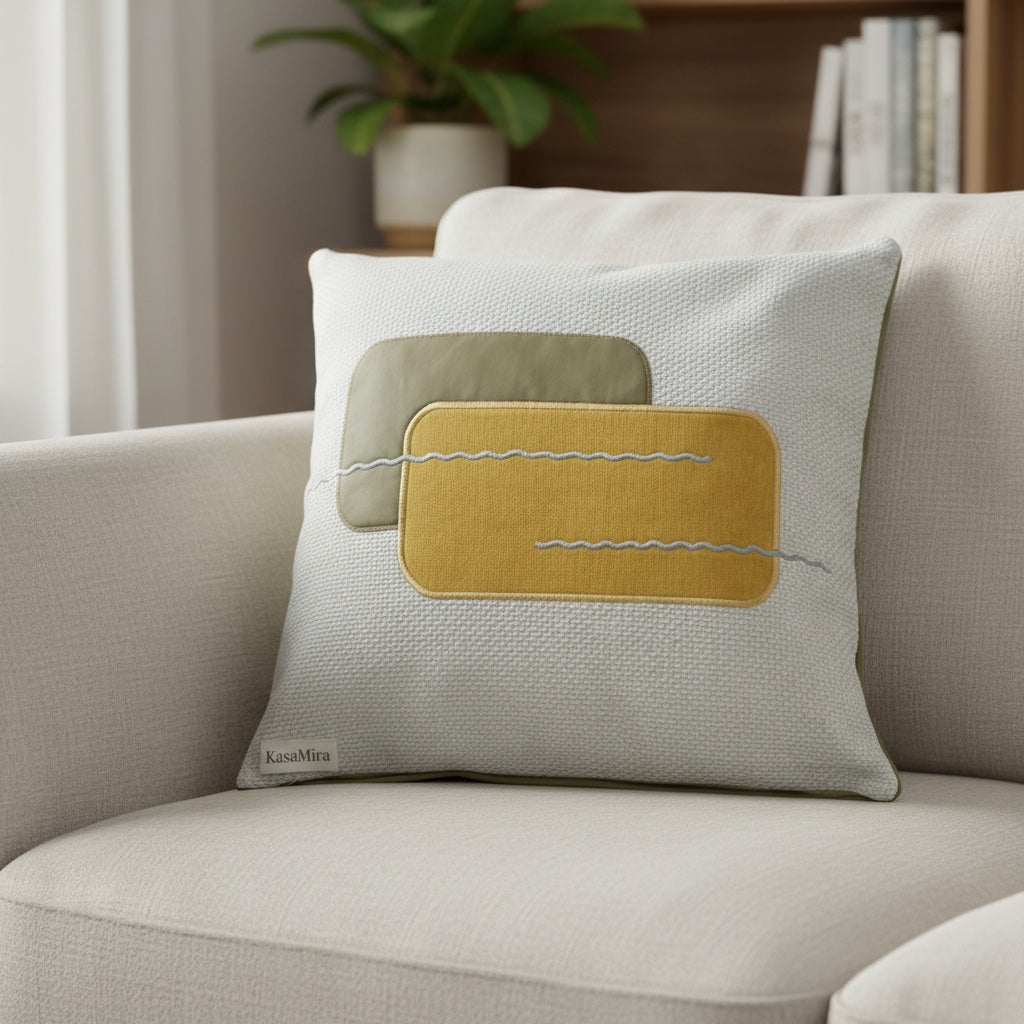 Olive Block Cushion Cover